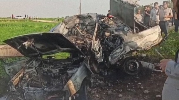 مرگ راننده و سرنشین در برخورد خودرو با تیر برق