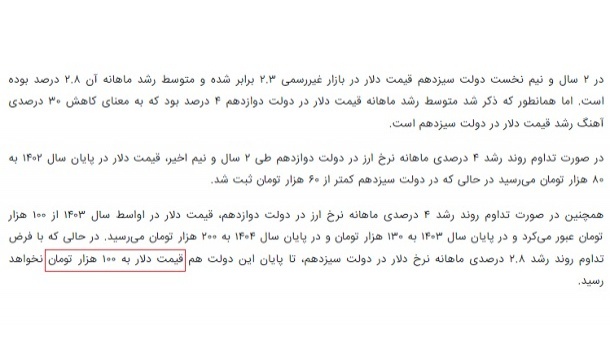 صحبت کردن درباره دلار 100 هزار تومانی به چه معناست؟