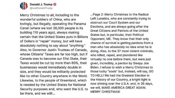 پیامهای معنادار ترامپ به مناسبت کریسمس