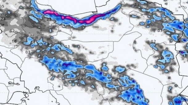 ورود سامانه بارشی جدید به ایران از روز چهارشنبه