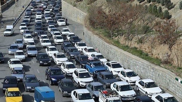 ترافیک بسیار سنگین در جاده چالوس