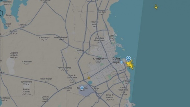آسمان قطر پس از حمله اسرائیل