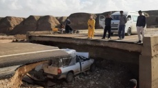 مرگ راننده در سقوط خودرو به شکاف پل
