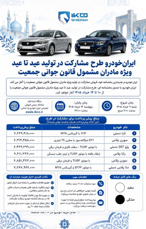 راهنمای تصویری فروش محصولات ایرانخودرو (خرداد 1405)