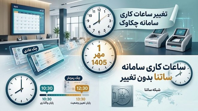 تغییر ساعات کاری سامانه چکاوک از اول مهرماه