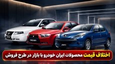 اختلاف قیمت محصولات ایران‌خودرو با بازار در طرح جدید
