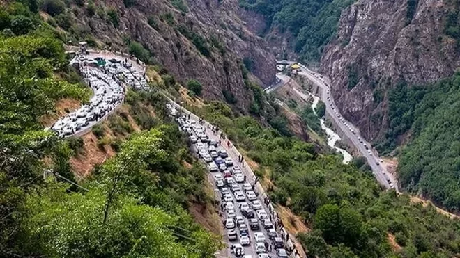  ترافیک سنگین در جاده چالوس و هراز