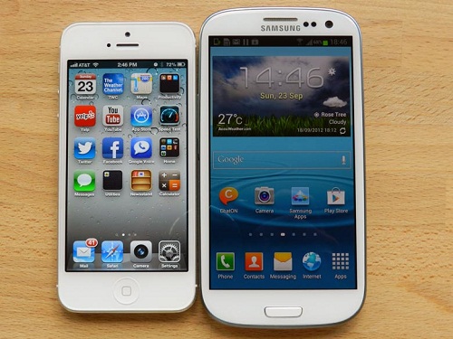 دقت نمایشگر آیفون S5 از Galaxy S III کمتر است
