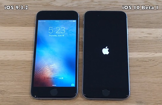 مقایسه سرعت iOS 10 Beta 1 و iOS 9.3.2 / فیلم