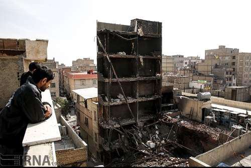 تخریب یک ساختمان 7 طبقه بر اثر انفجار