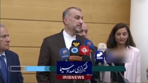 سانسور یک خانم نشست خبری امیرعبداللهیان در بیروت