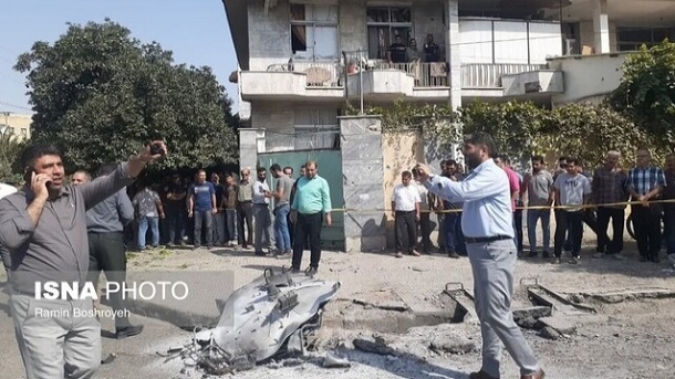 اصابت اشیا ناشناس به چند نقطه شهر گرگان